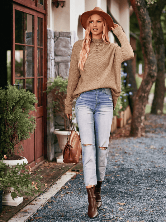 Wiley Relaxed Turtleneck Sweater - Khaki