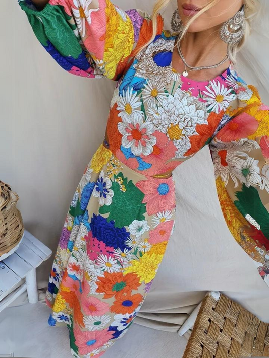 Gayle Floral Printed Maxi Dress - Multi