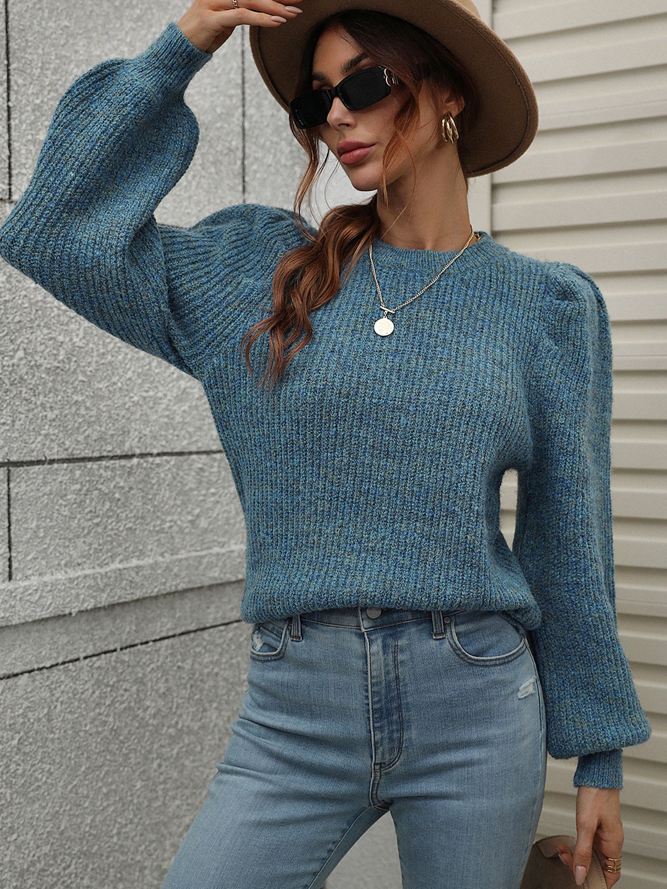 HARVIE KNIT TOP - YALE BLUE