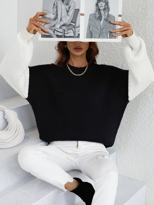 ESTATIA KNIT SWEATER - BLACK