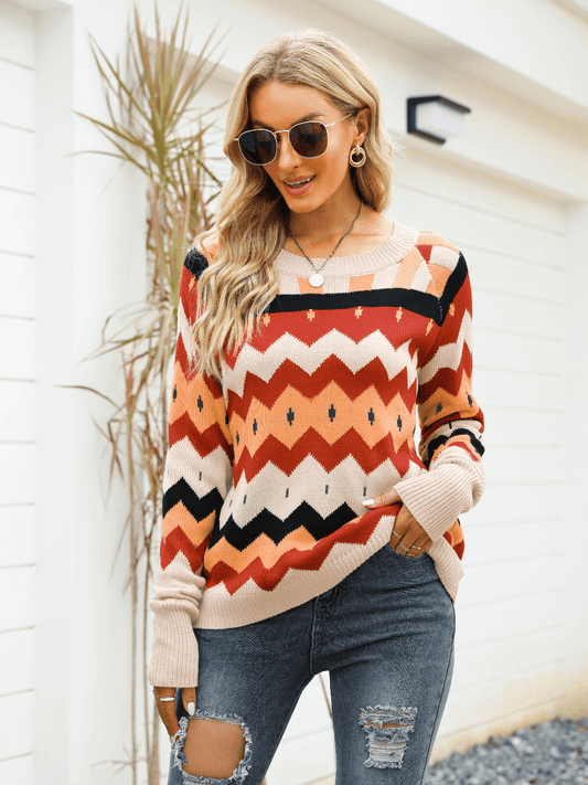 Dexter Zigzag Pattern Sweater