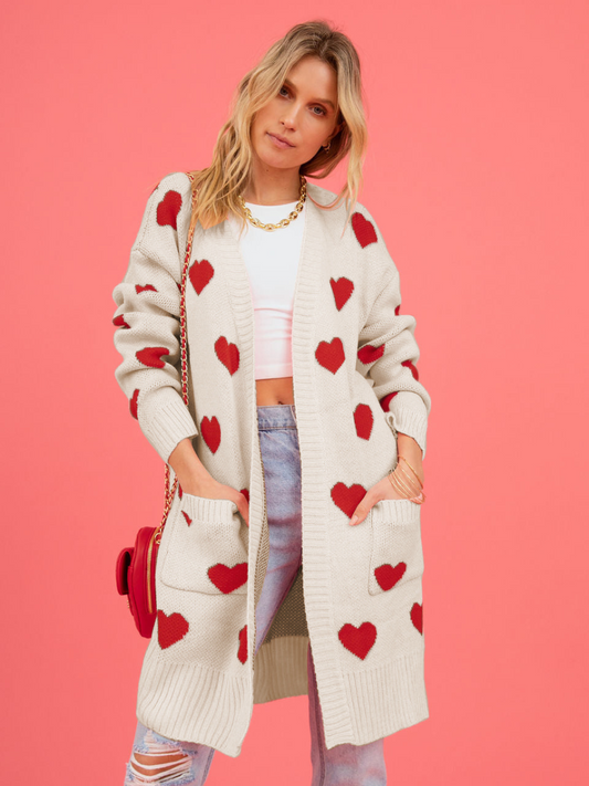 Listen To Your Heart Knit Open Front Cardigan - Beige