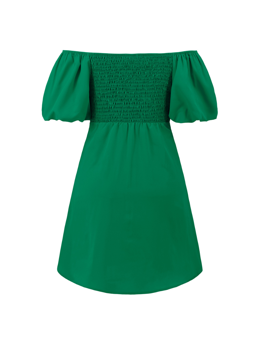 Baby Doll Cutout Mini Dress - Green