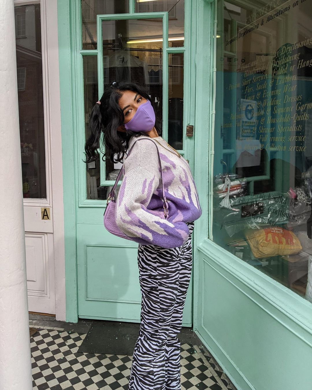 Calistally Doll | Purple Flame Cream Knit Sweater