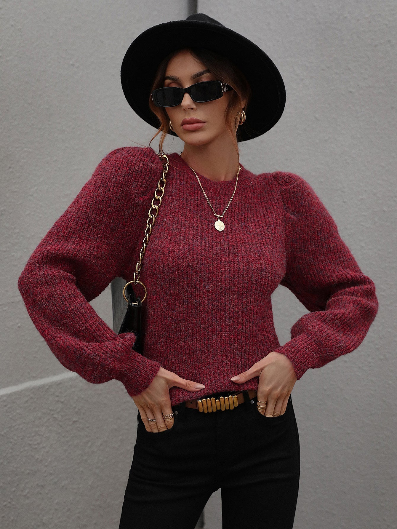 HARVIE KNIT TOP - MULBERRY