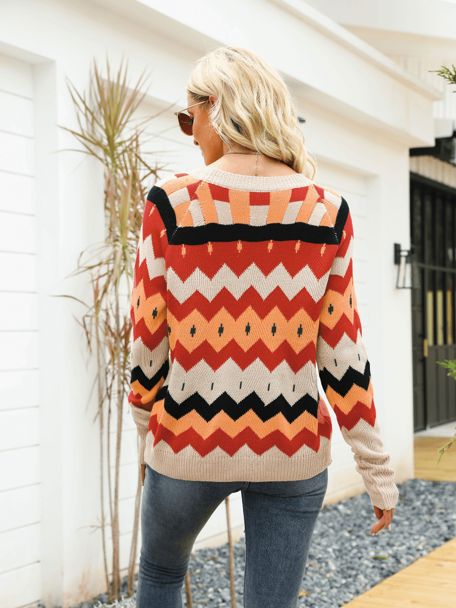 Dexter Zigzag Pattern Sweater