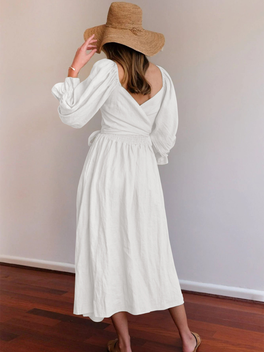 CALL IT LOVE TWO WAY TIERED MIDI DRESS - WHITE
