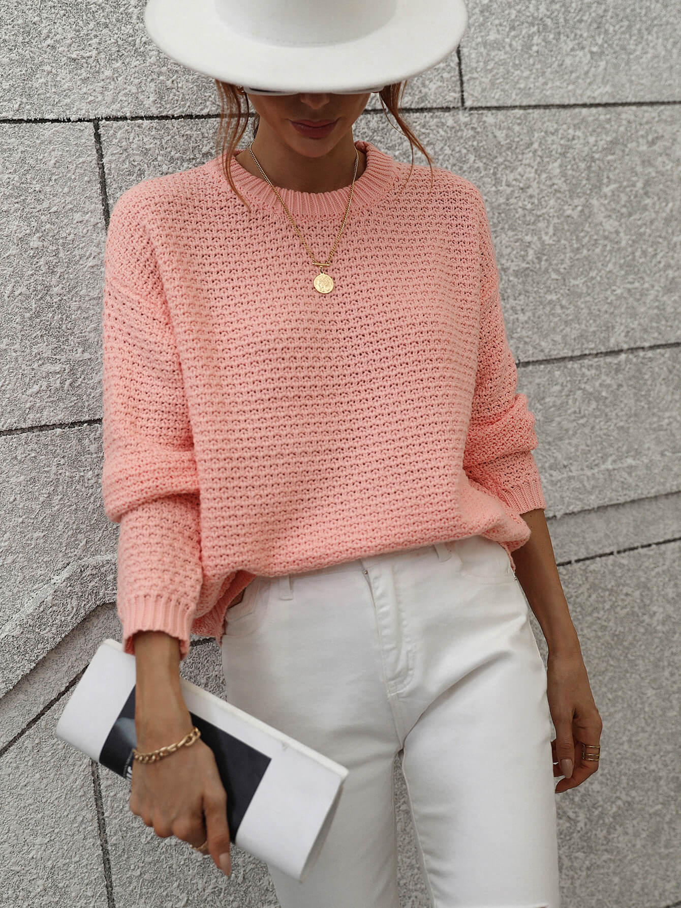 CAUGHT KNIT TOP - PEACH