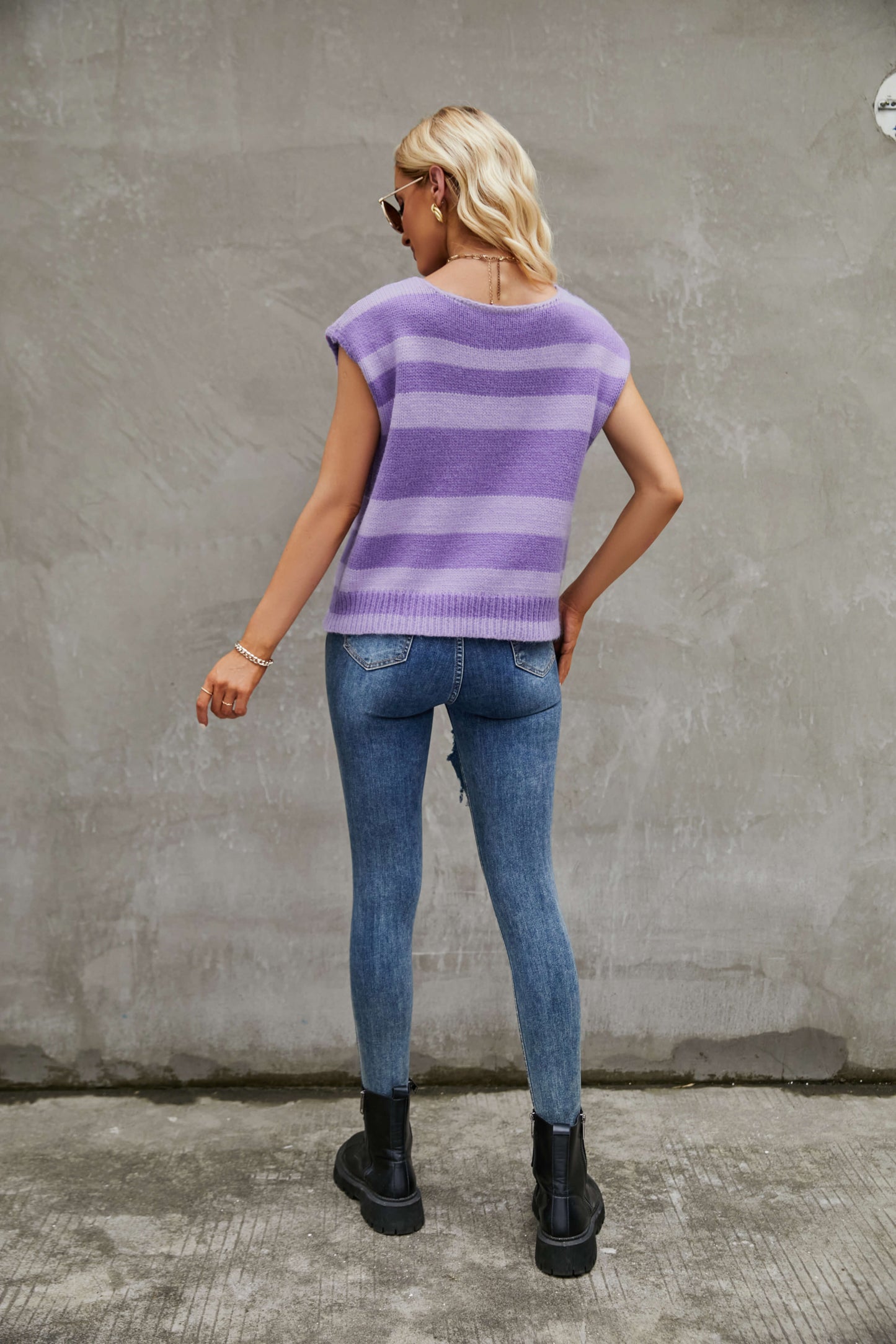Diego Knit Striped Sleeveless Top