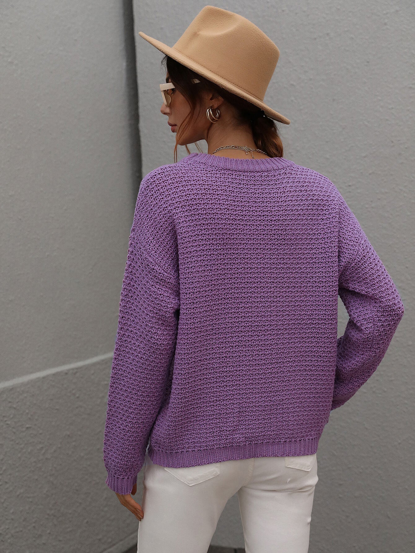 CAUGHT KNIT TOP - PURPLE