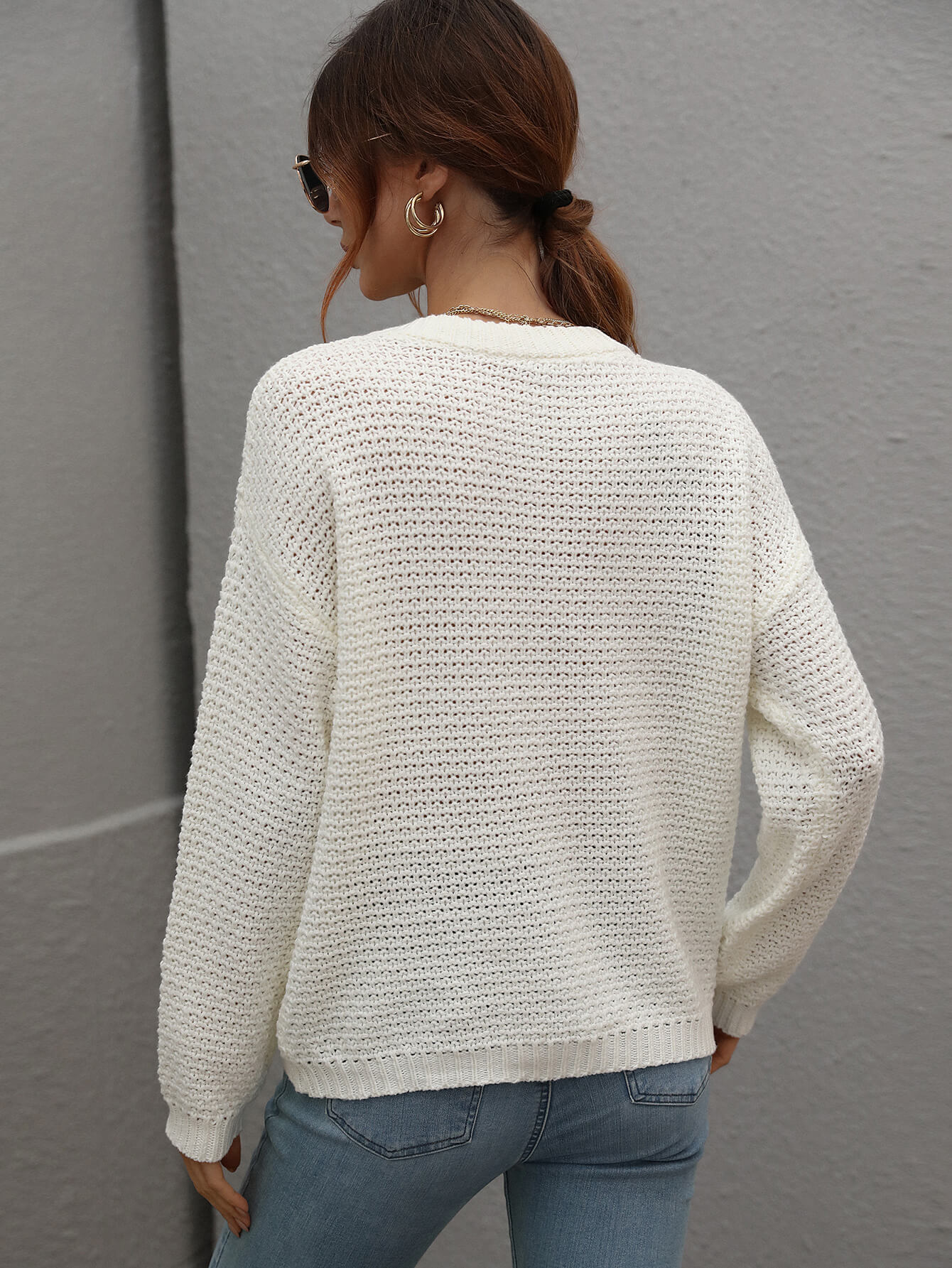 CAUGHT KNIT TOP - WHITE
