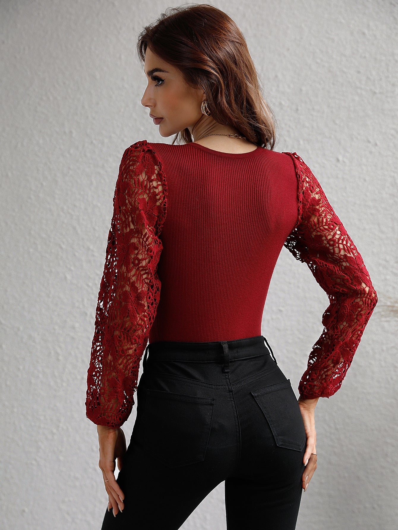 TAYLA KNIT TOP - CLARET