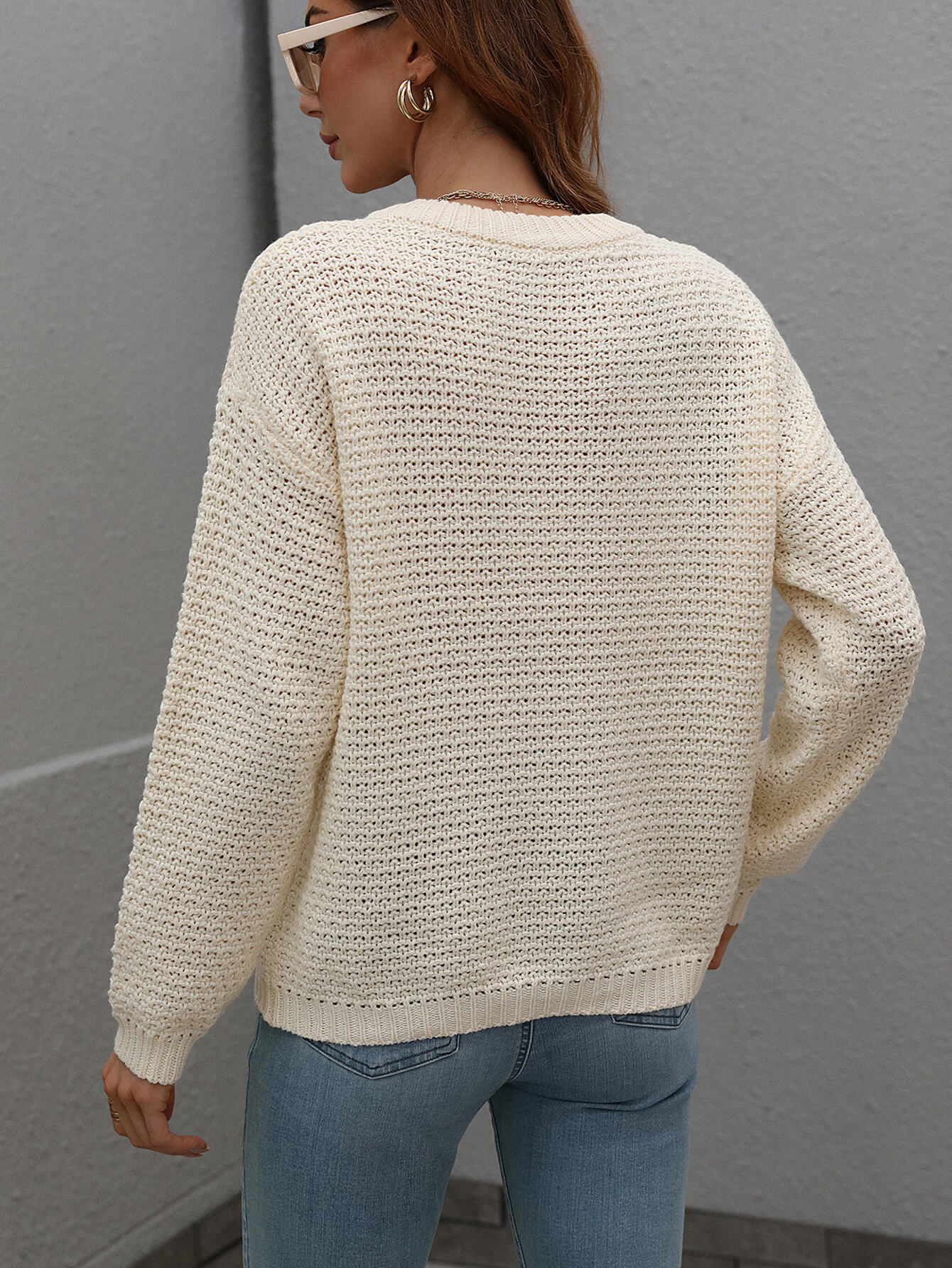 CAUGHT KNIT TOP - CREAM