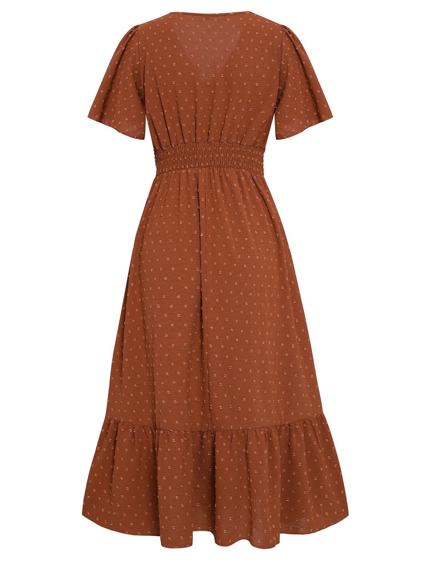 SWEETEST ONE POPPIES SHORT SLEEVE MAXI DRESS - BRICK
