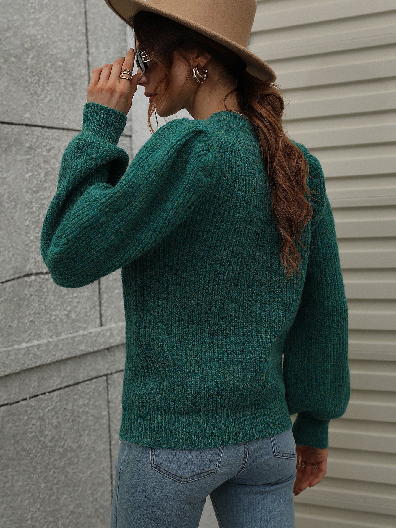 HARVIE KNIT TOP - RACING GREEN
