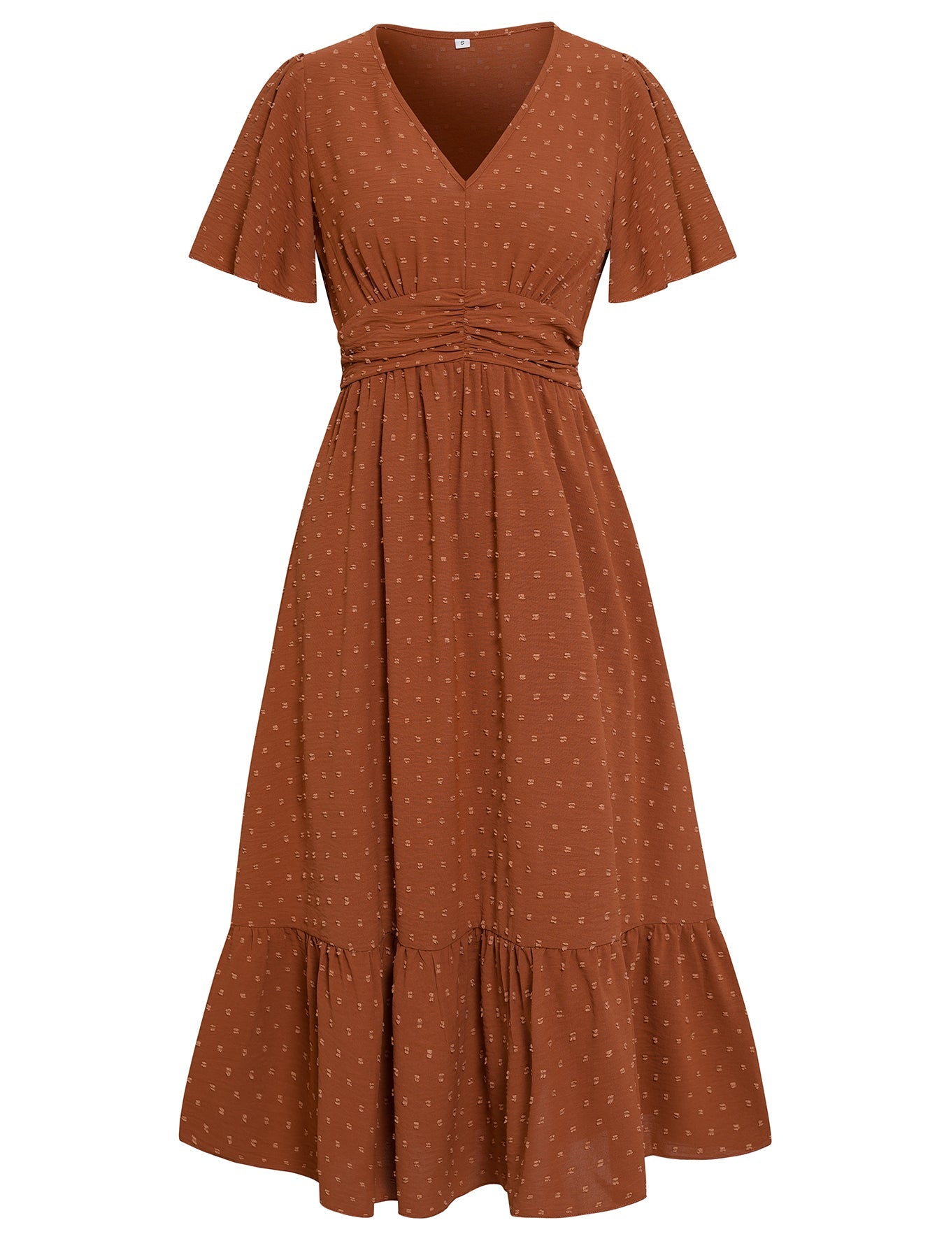 SWEETEST ONE POPPIES SHORT SLEEVE MAXI DRESS - BRICK