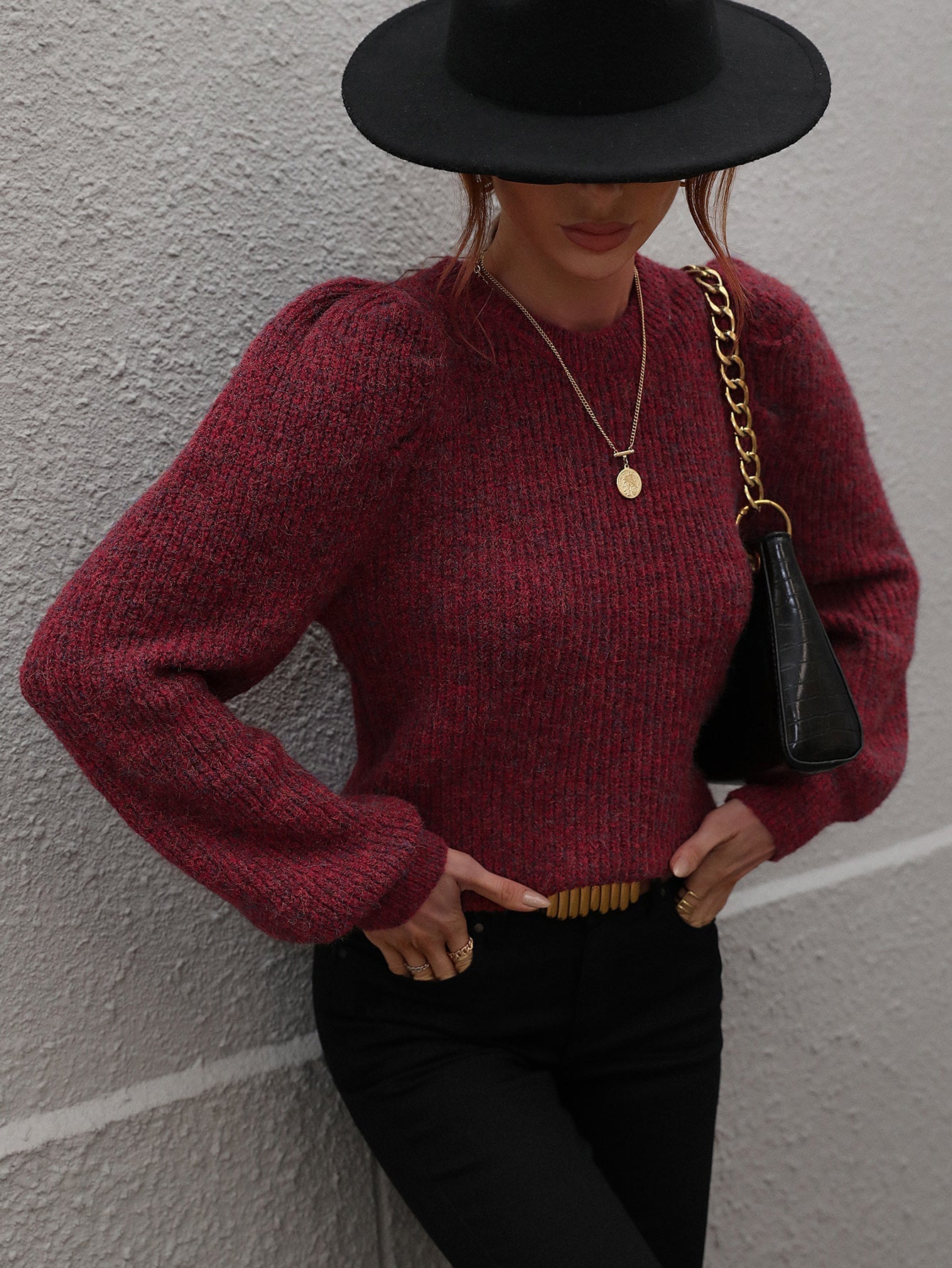 HARVIE KNIT TOP - MULBERRY