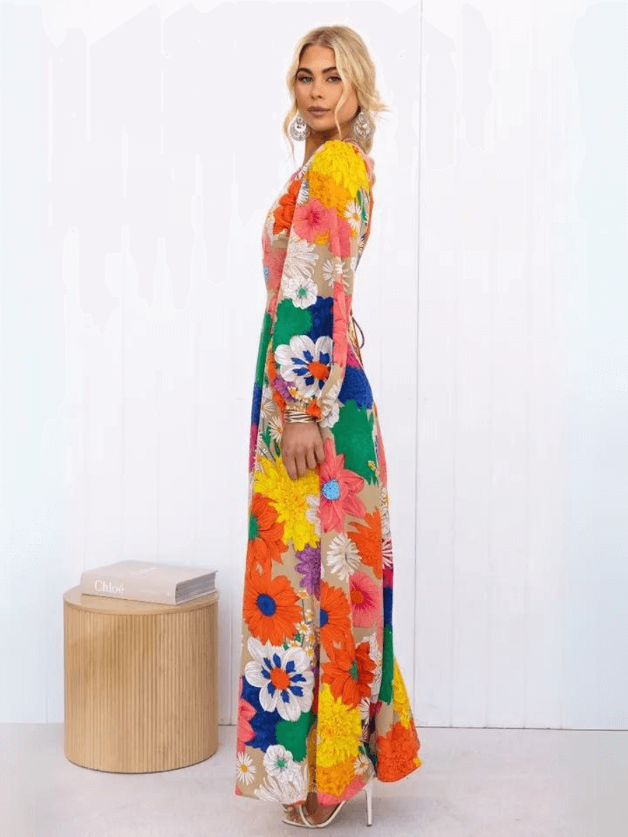 Gayle Floral Printed Maxi Dress - Multi