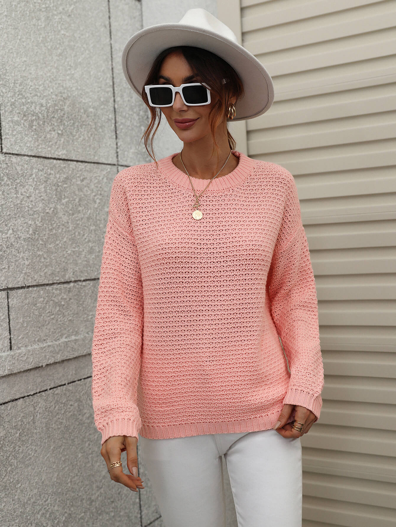 CAUGHT KNIT TOP - PEACH