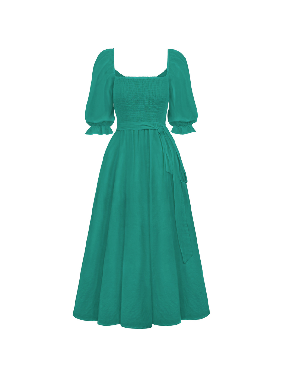 SUNSET SANDS TWO WAY WEARABLE MIDI DRESS - TEAL
