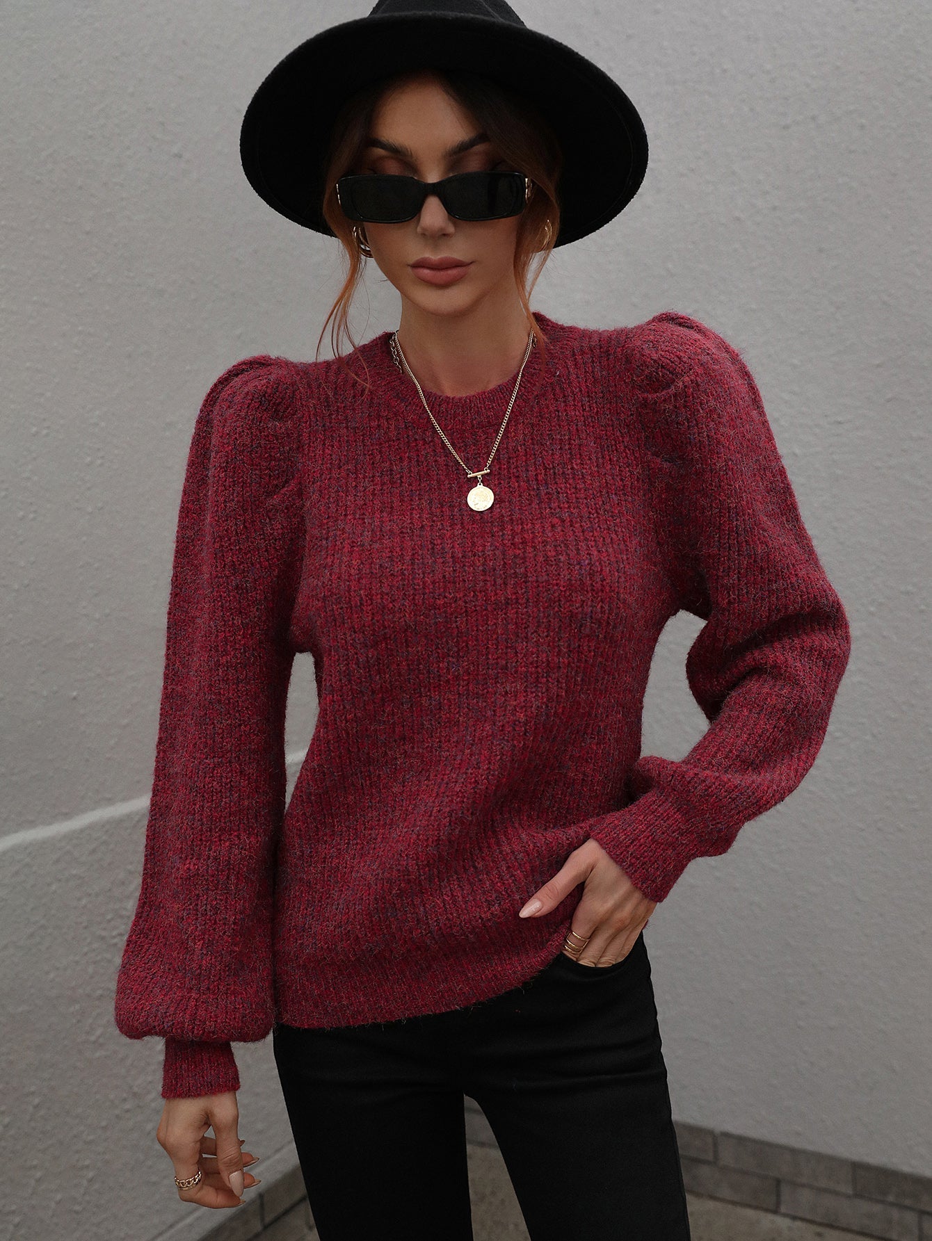 HARVIE KNIT TOP - MULBERRY