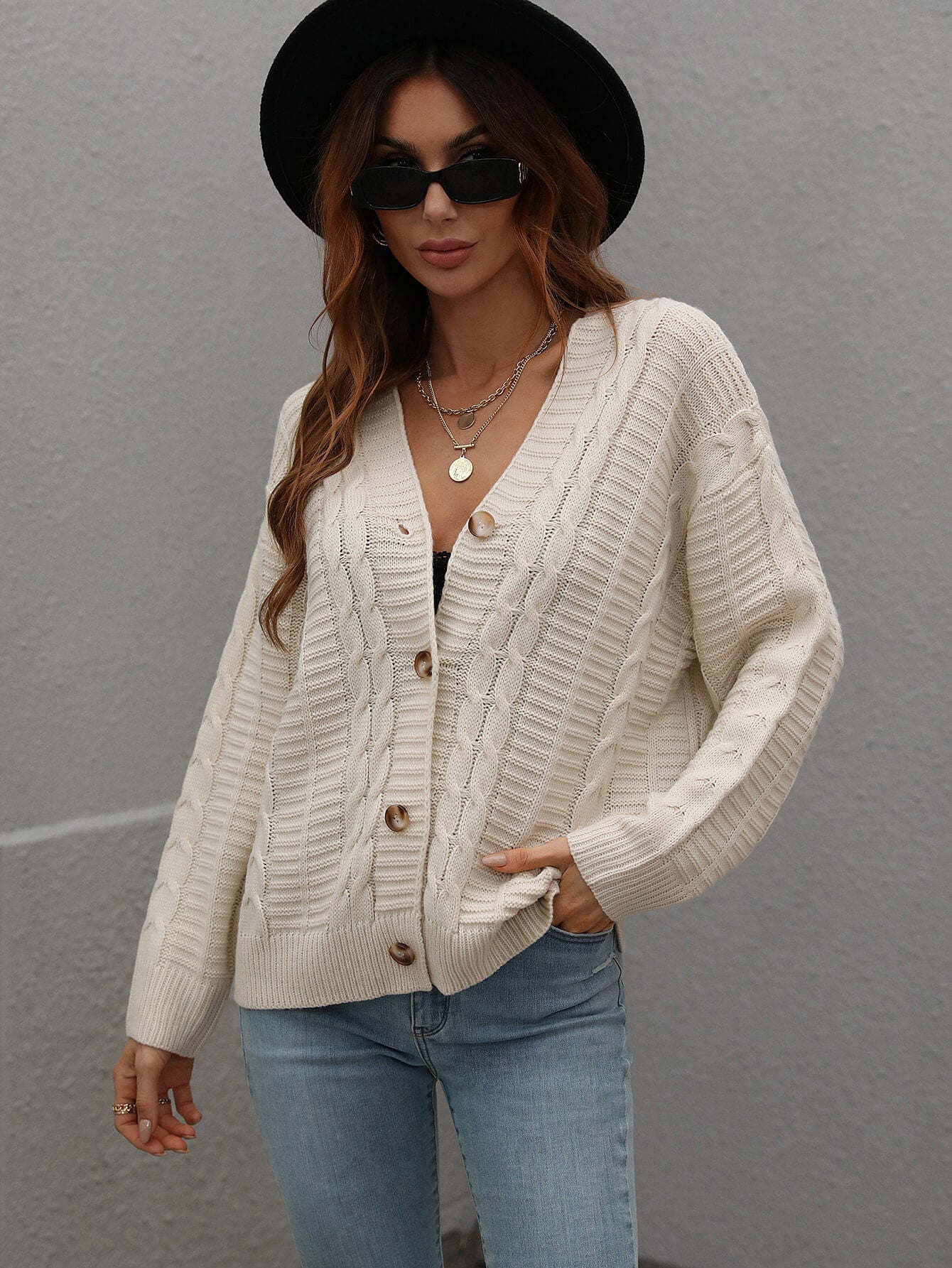 RACHAEL KNIT CARDIGAN - CREAM