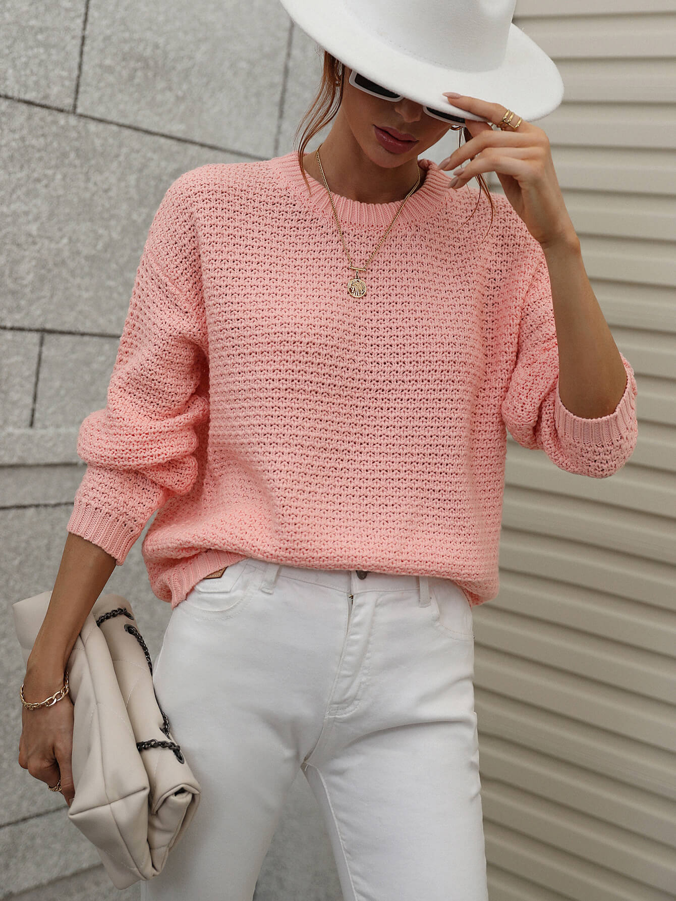 CAUGHT KNIT TOP - PEACH