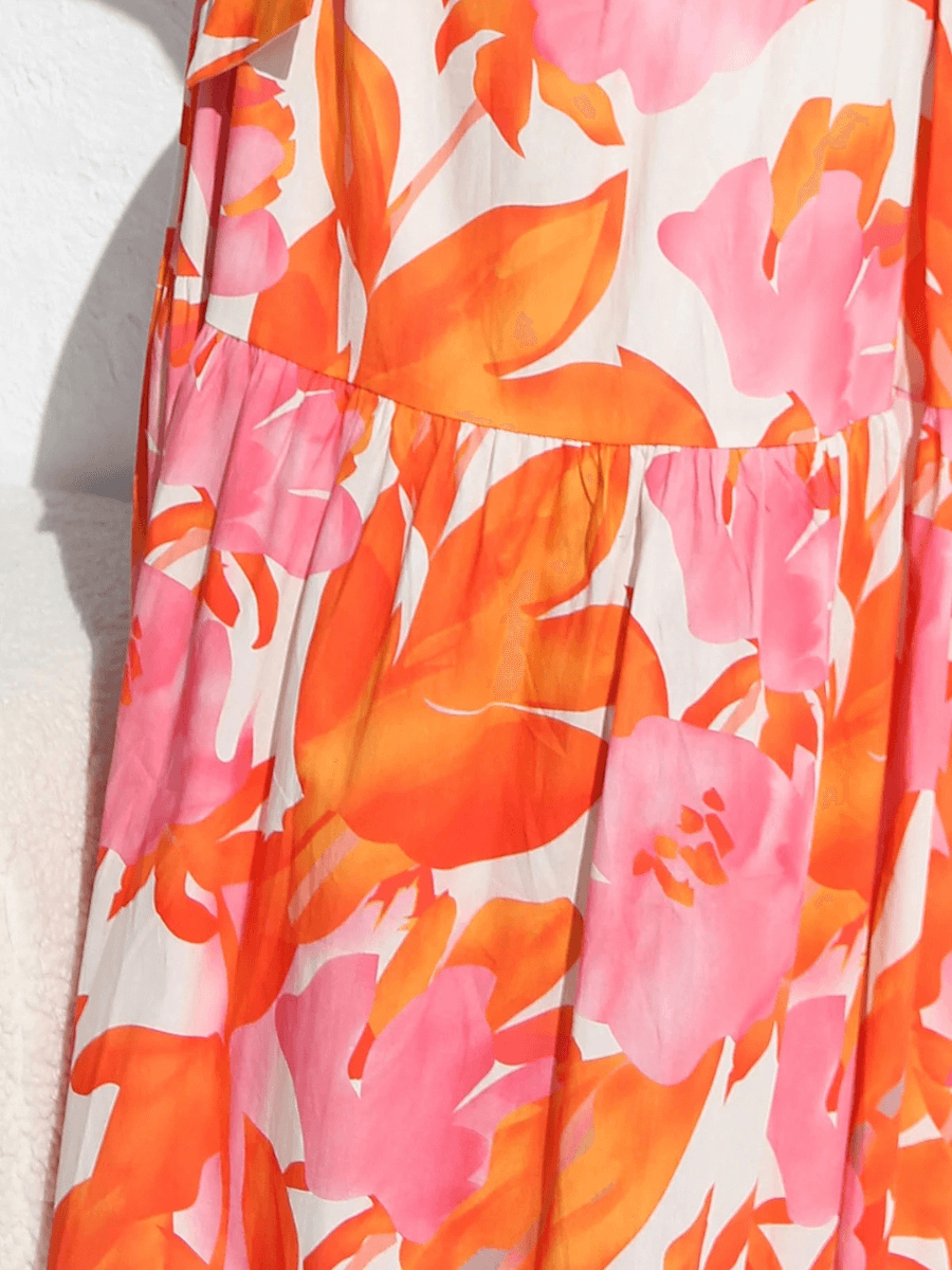 Emery Paisley Halter Maxi Dress - Orange