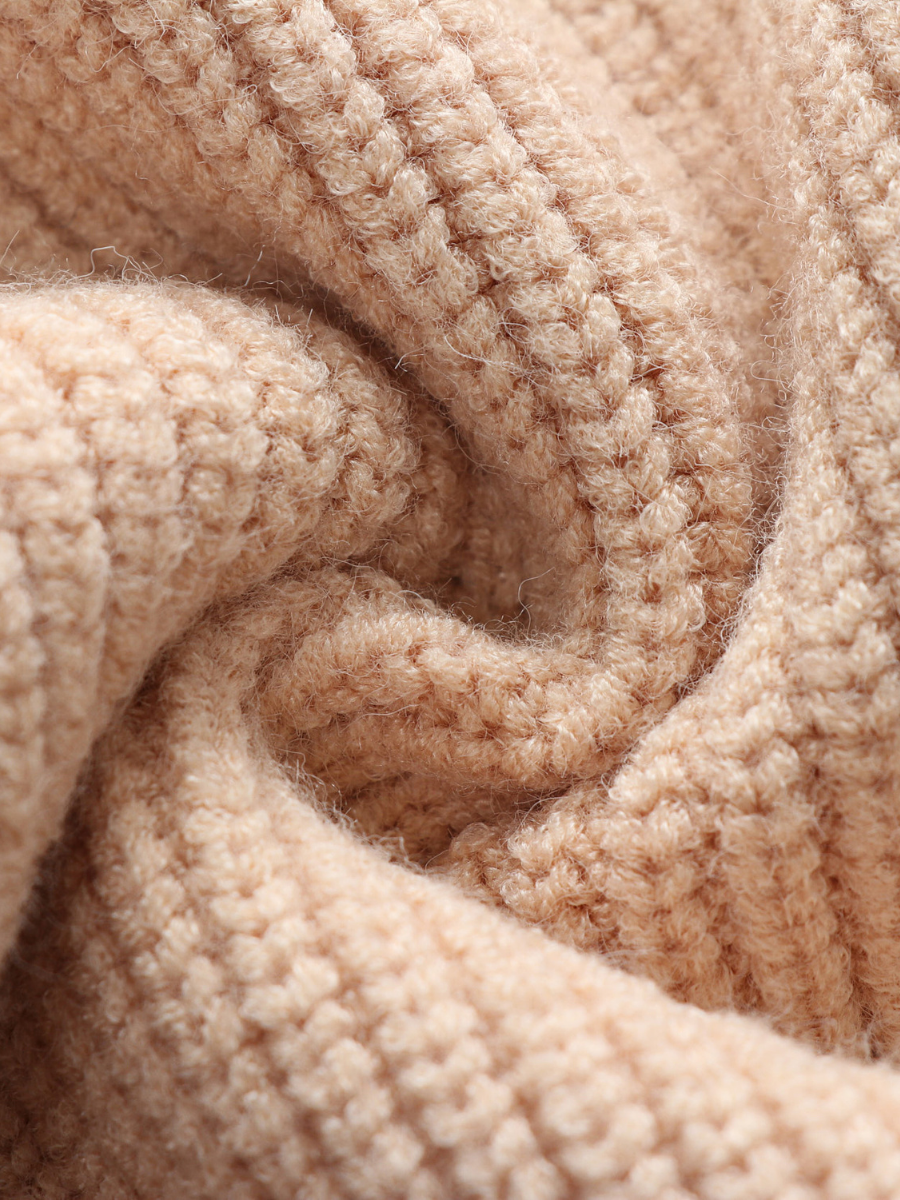 Calistally | Beige Marjorie V-neck Knit Sweater