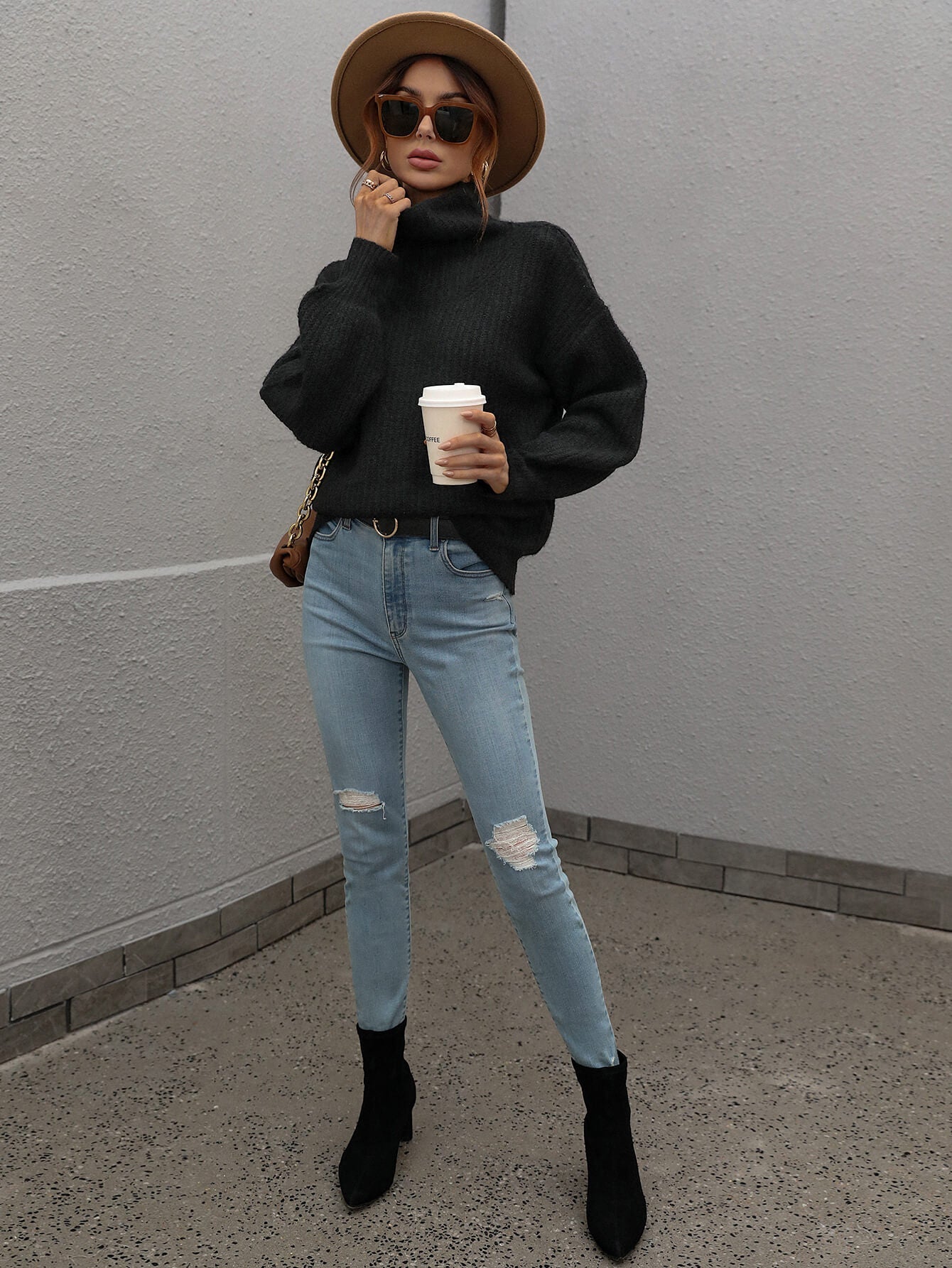 CHESTER KNIT JUMPER - BLACK
