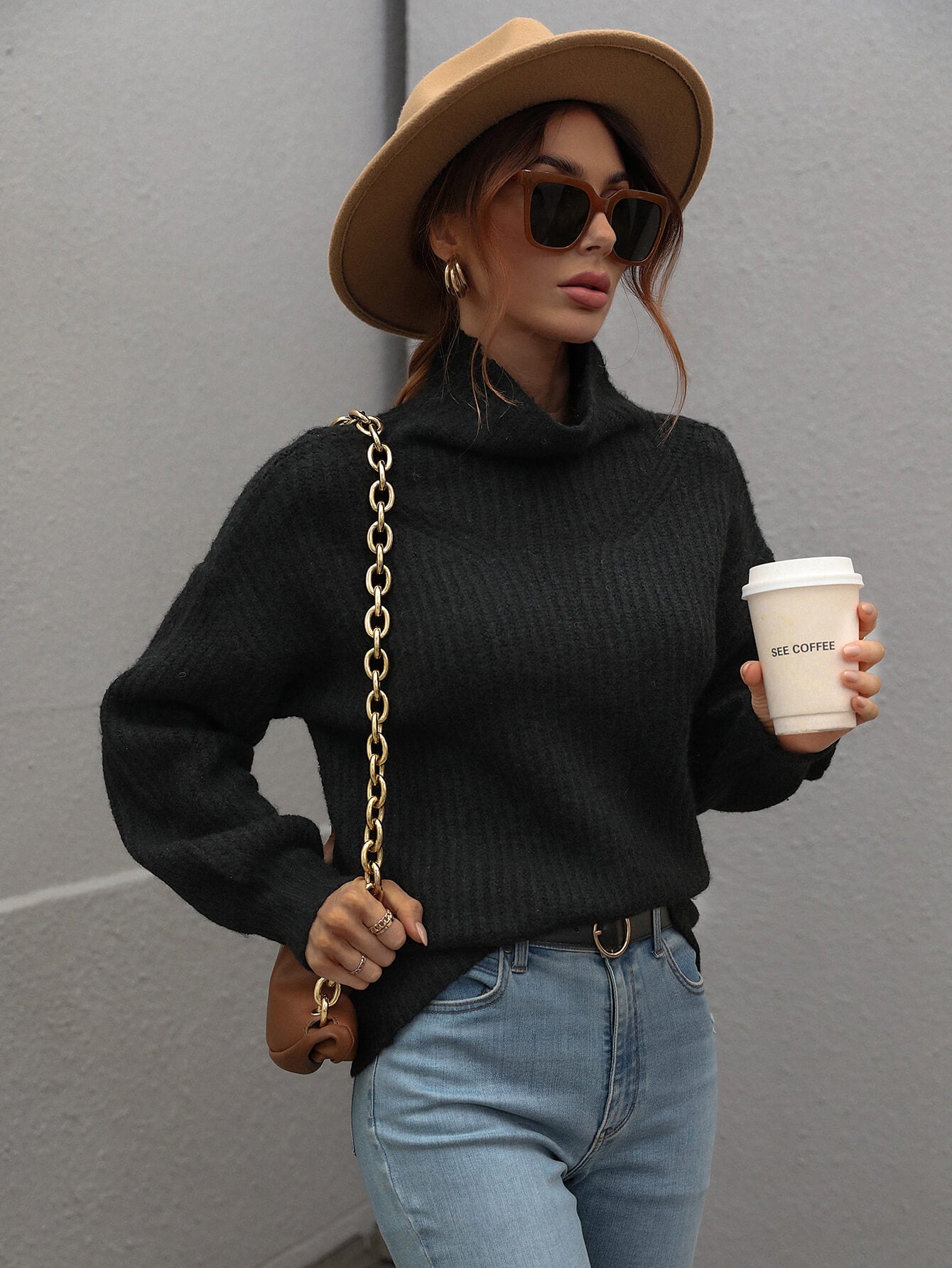 CHESTER KNIT JUMPER - BLACK