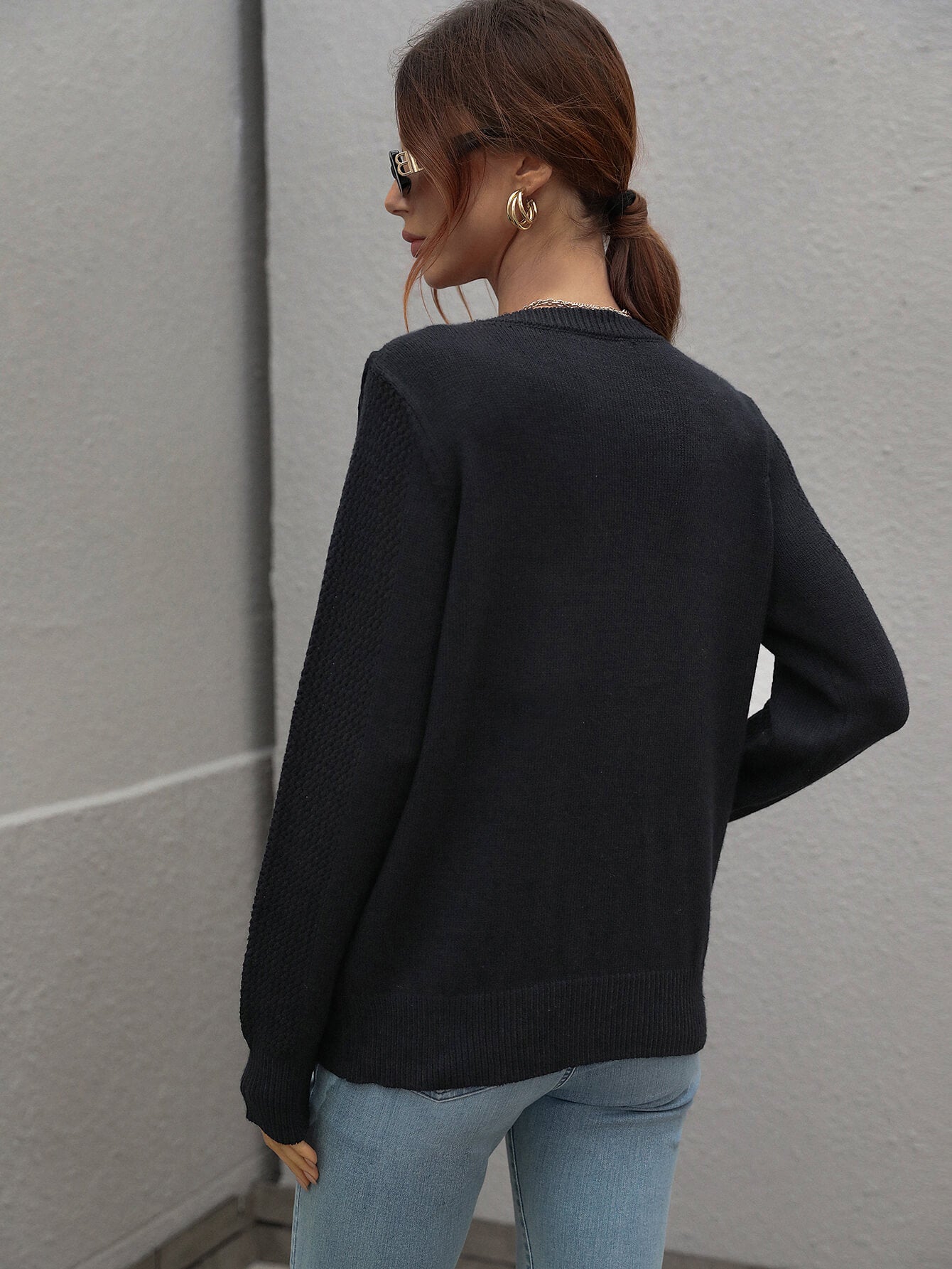 FOREST ADVENTURES KNIT TOP - BLACK