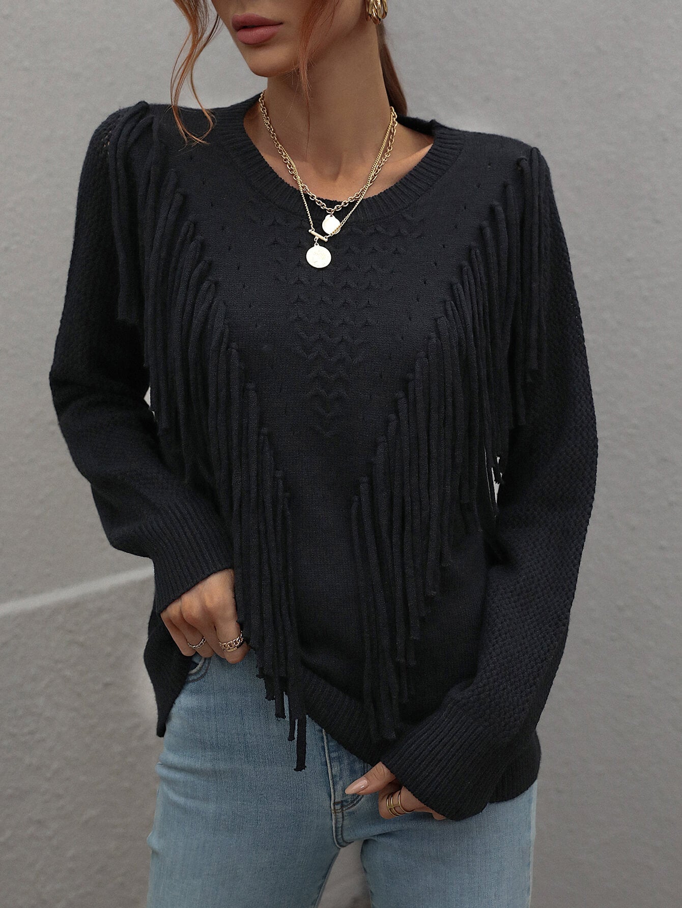 FOREST ADVENTURES KNIT TOP - BLACK