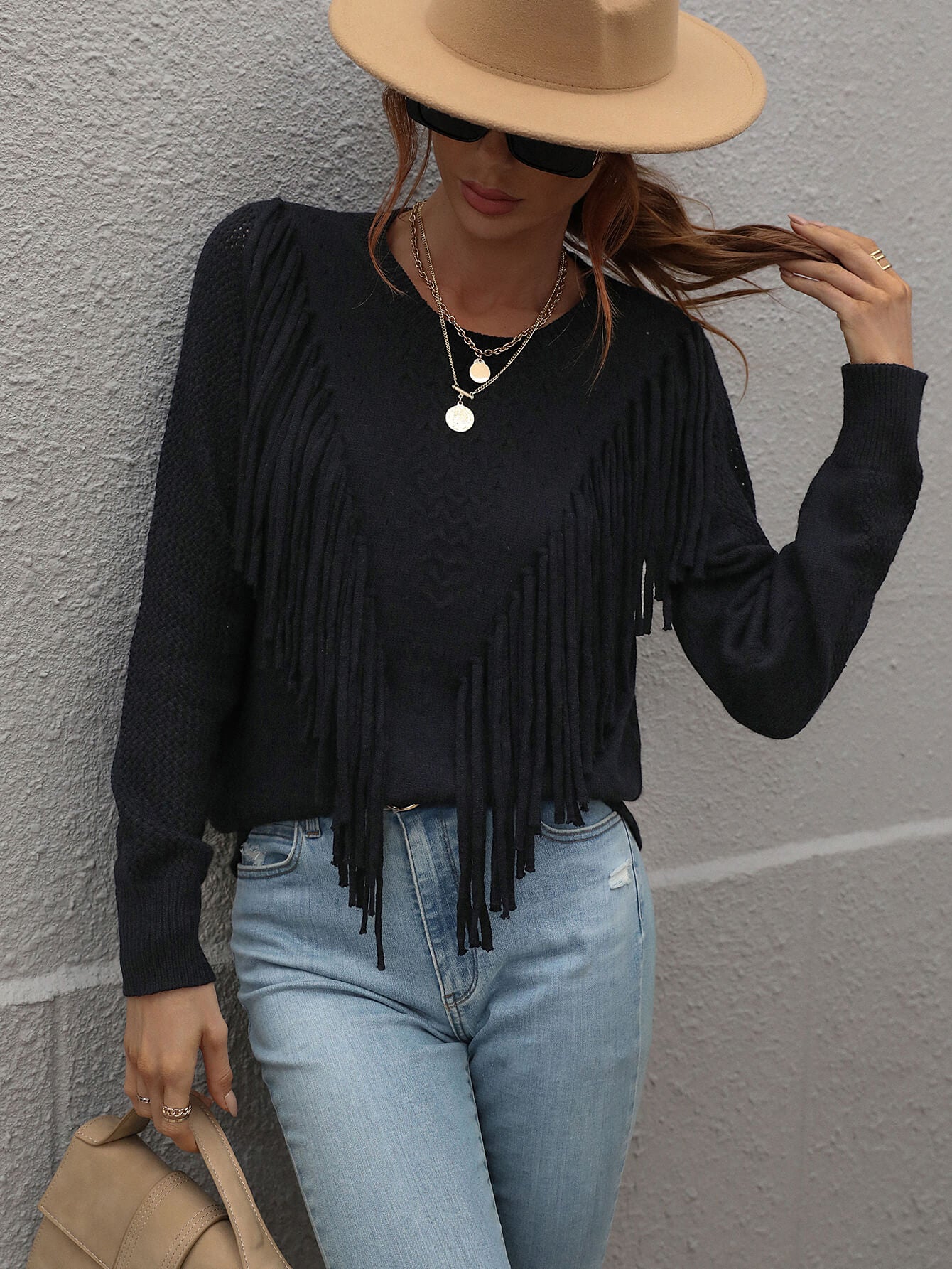 FOREST ADVENTURES KNIT TOP - BLACK