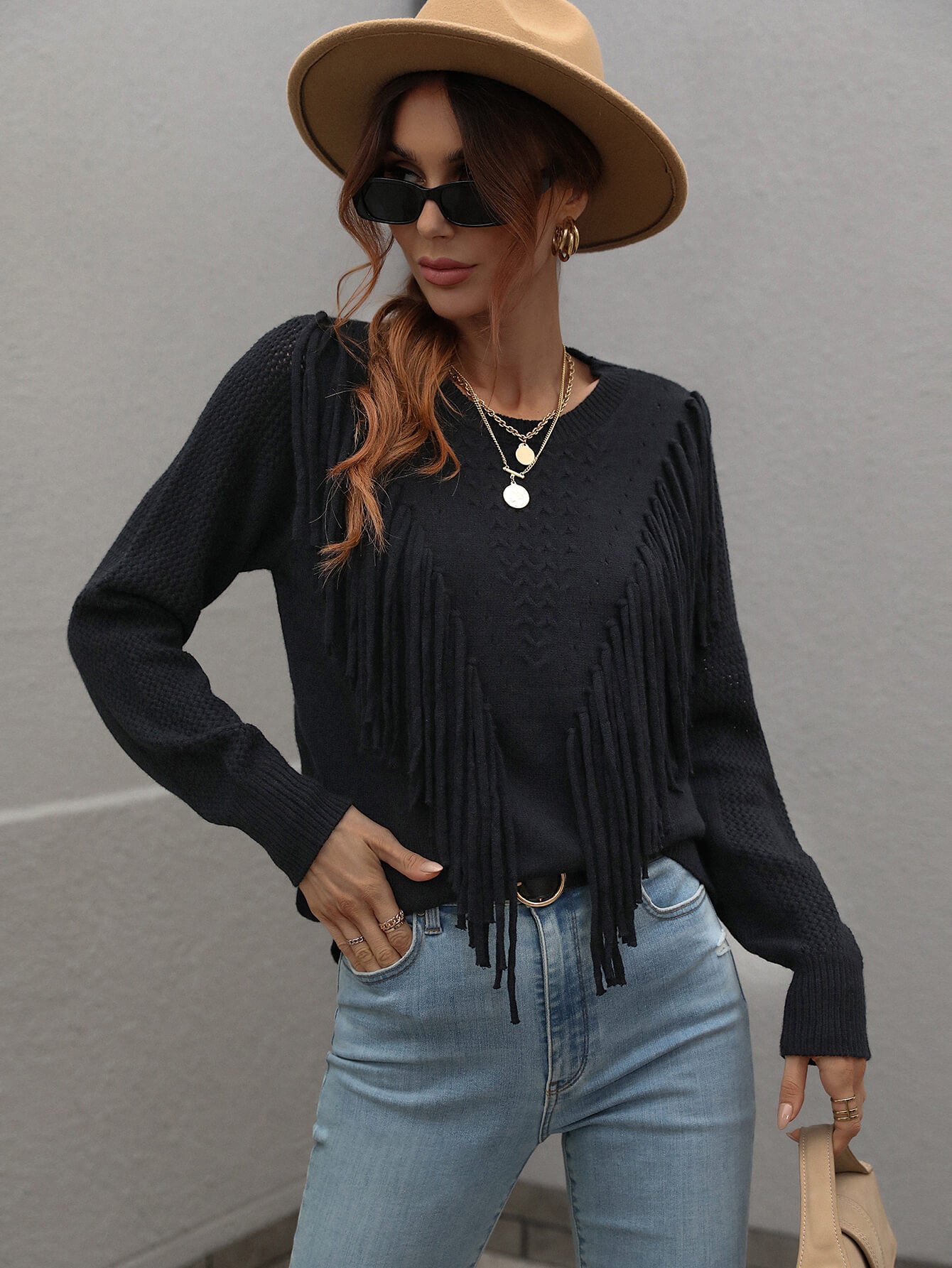 FOREST ADVENTURES KNIT TOP - BLACK
