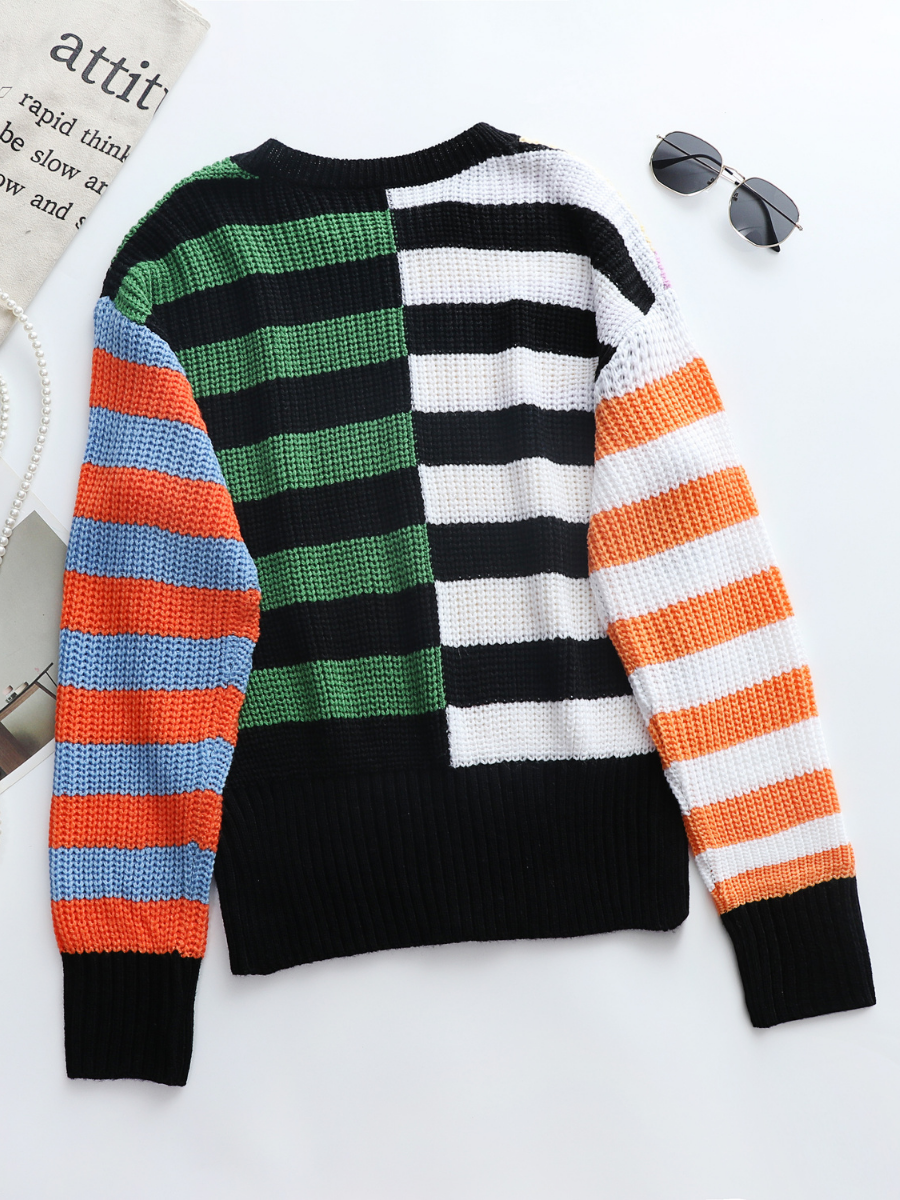 Calistally | ROBERTA Stripe Multi Color Knit Top