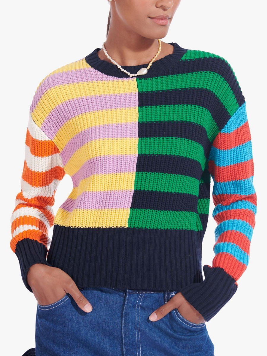 Calistally | ROBERTA Stripe Multi Color Knit Top