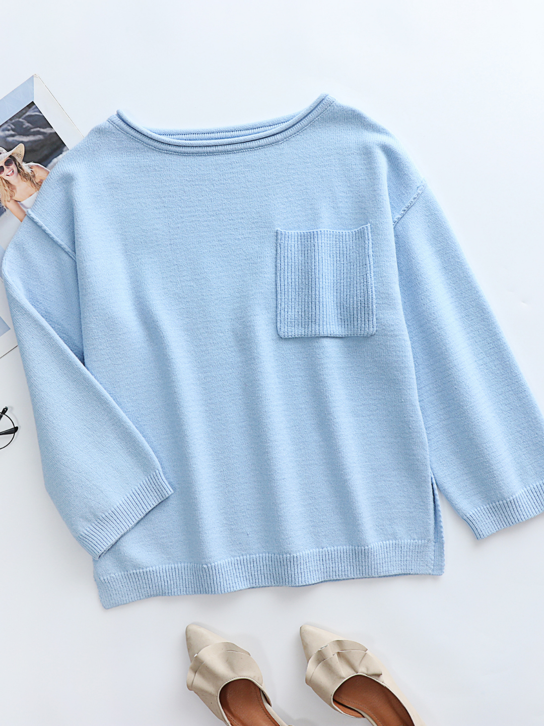 Calistally | DORETTA Oversized Front Pocket Knit Sweater