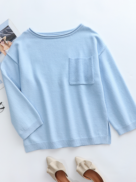 Calistally | DORETTA Oversized Front Pocket Knit Sweater