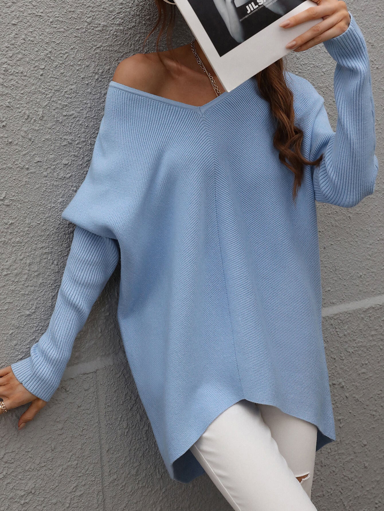 CLIA KNIT SWEATER - BLUE
