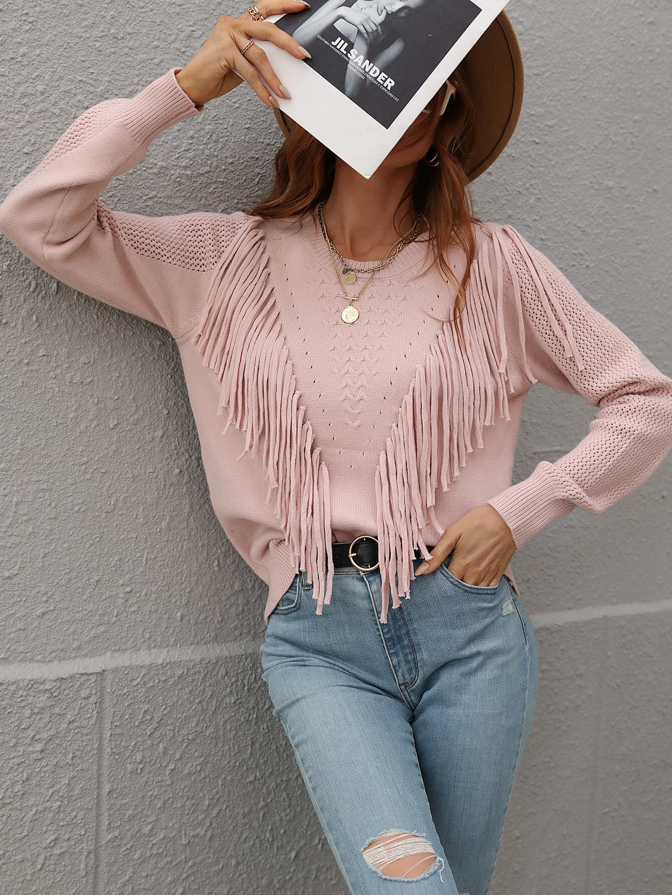FOREST ADVENTURES KNIT TOP - BLUSH