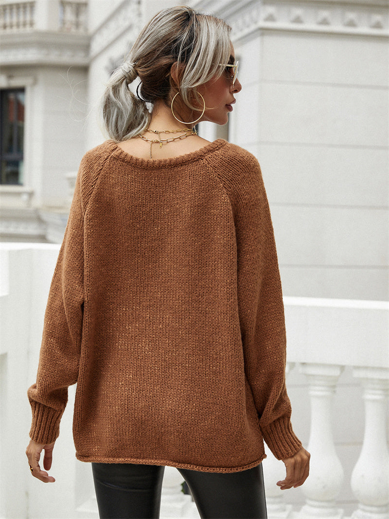 Calistally Doll | CHESTERFIELD Brown Oversized Collar Knit Sweater