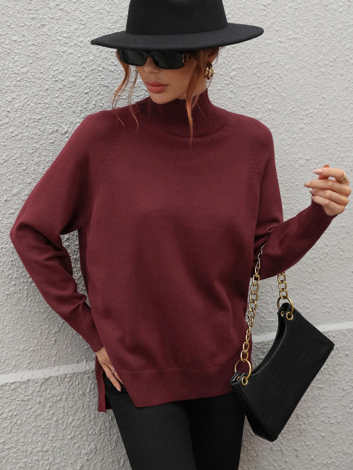 TAY KNIT JUMPER - CLARET