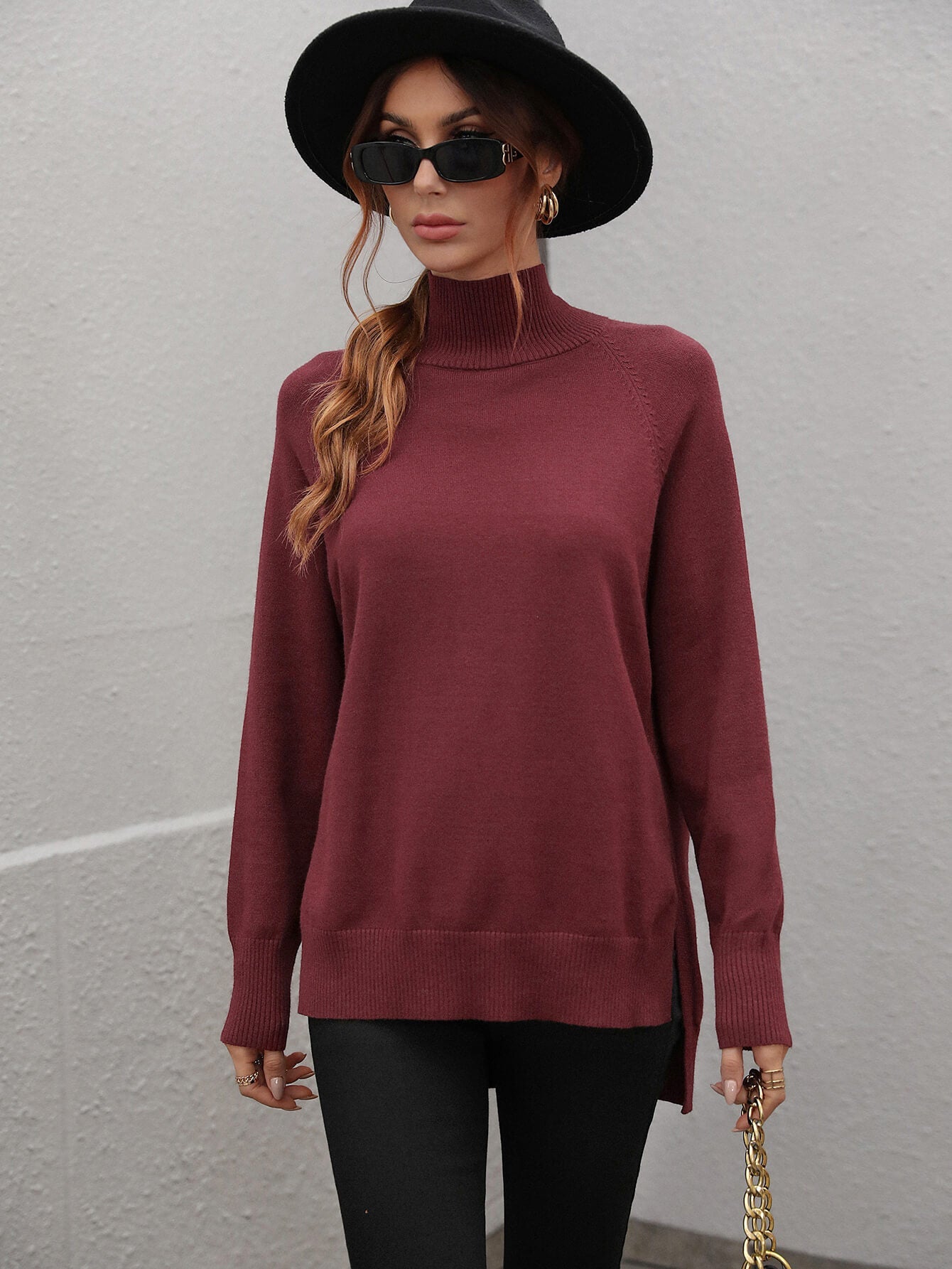 TAY KNIT JUMPER - CLARET