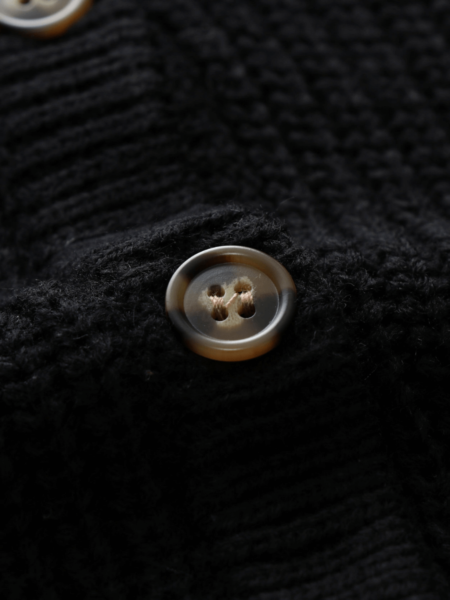 Calistally | Front and Back Wearable Knit Cardigan - Black