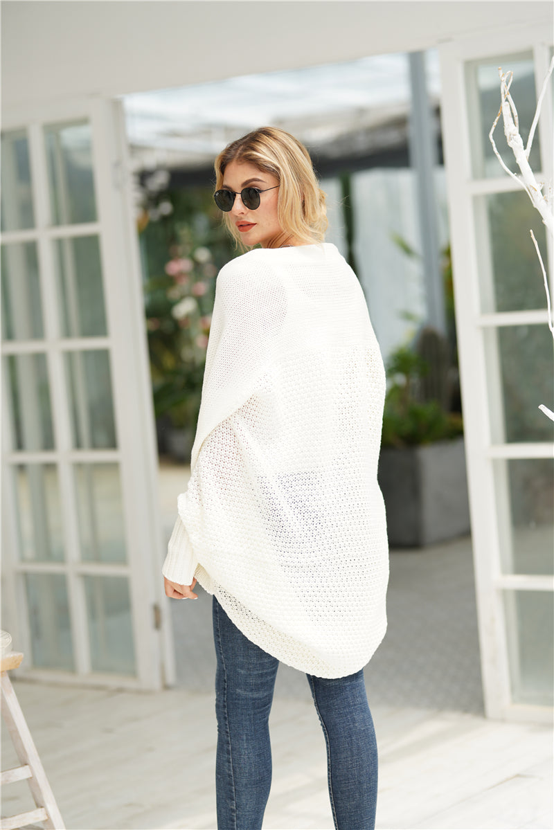 Calistally | Cream Batwing Easy On Cardigan