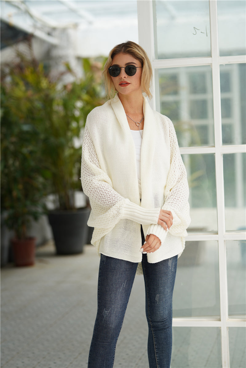 Calistally | Cream Batwing Easy On Cardigan