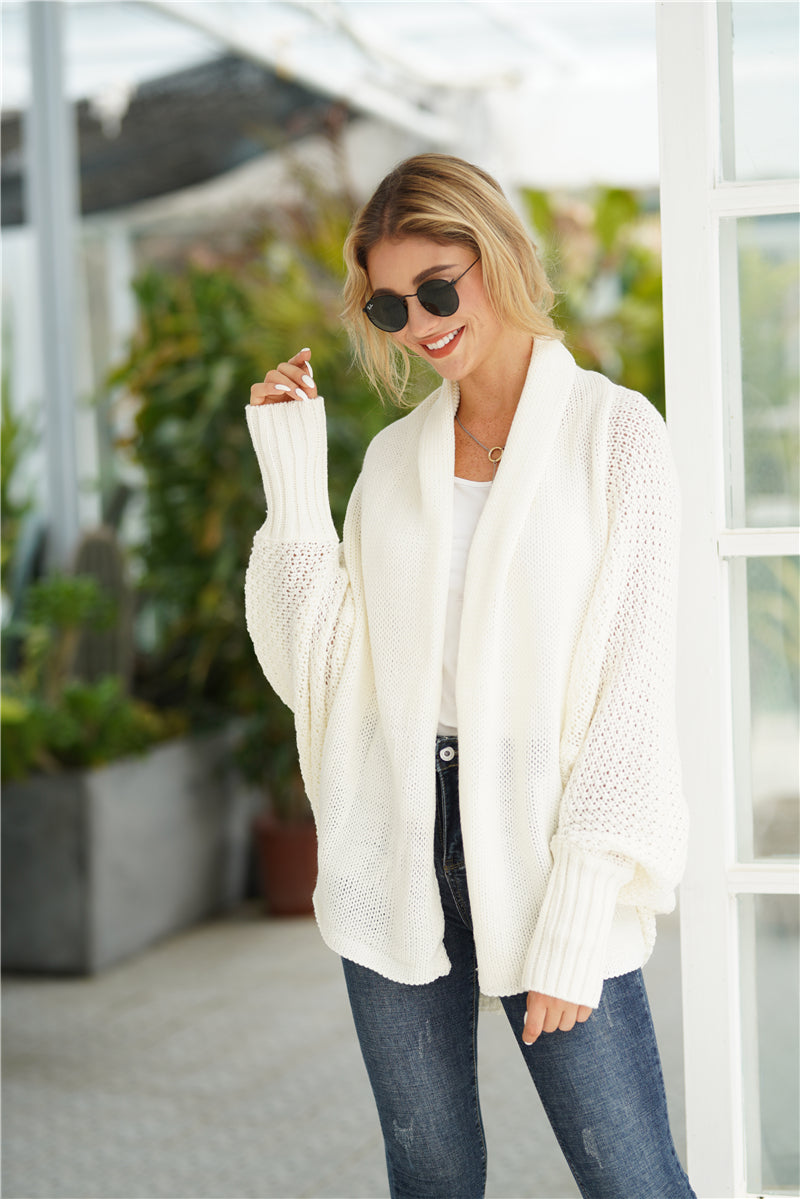 Calistally | Cream Batwing Easy On Cardigan
