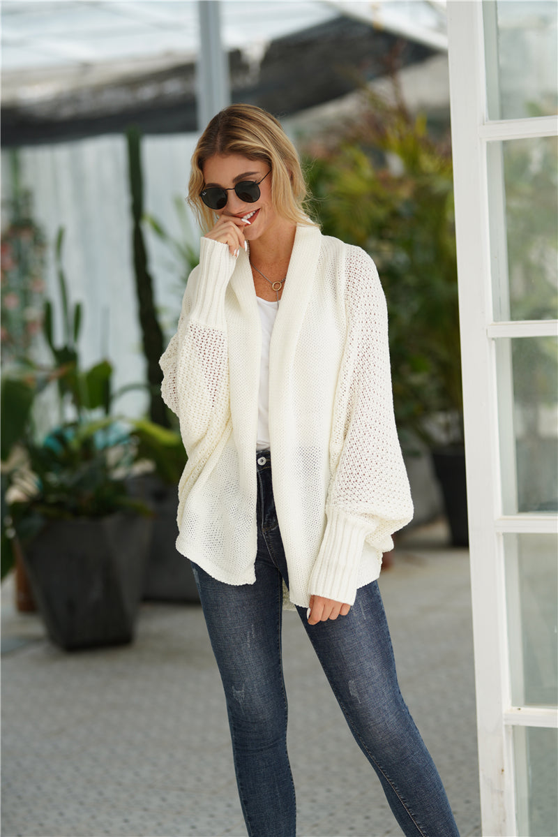 Calistally | Cream Batwing Easy On Cardigan