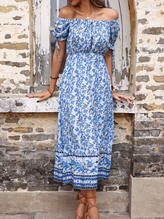 GENALO MAXI DRESS - PORCELAIN PRINT